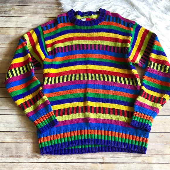 mens rainbow sweater